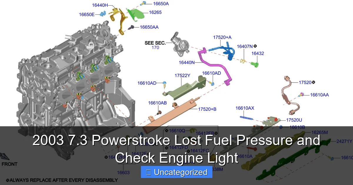 Featured image for 2003 7.3 Powerstroke Lost Fuel Pressure and Check Engine Light
