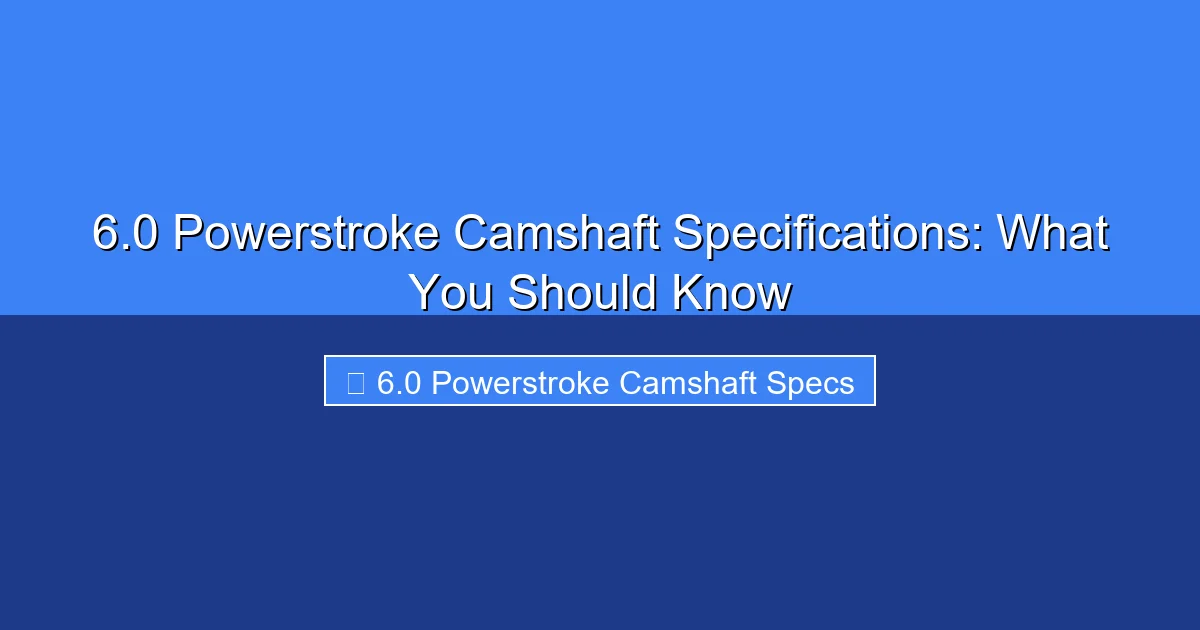 Featured image for 6.0 Powerstroke Camshaft Specifications: What You Should Know