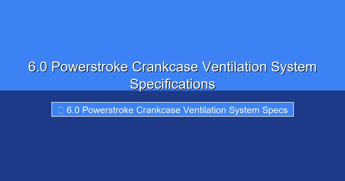 Featured image for 6.0 Powerstroke Crankcase Ventilation System Specifications