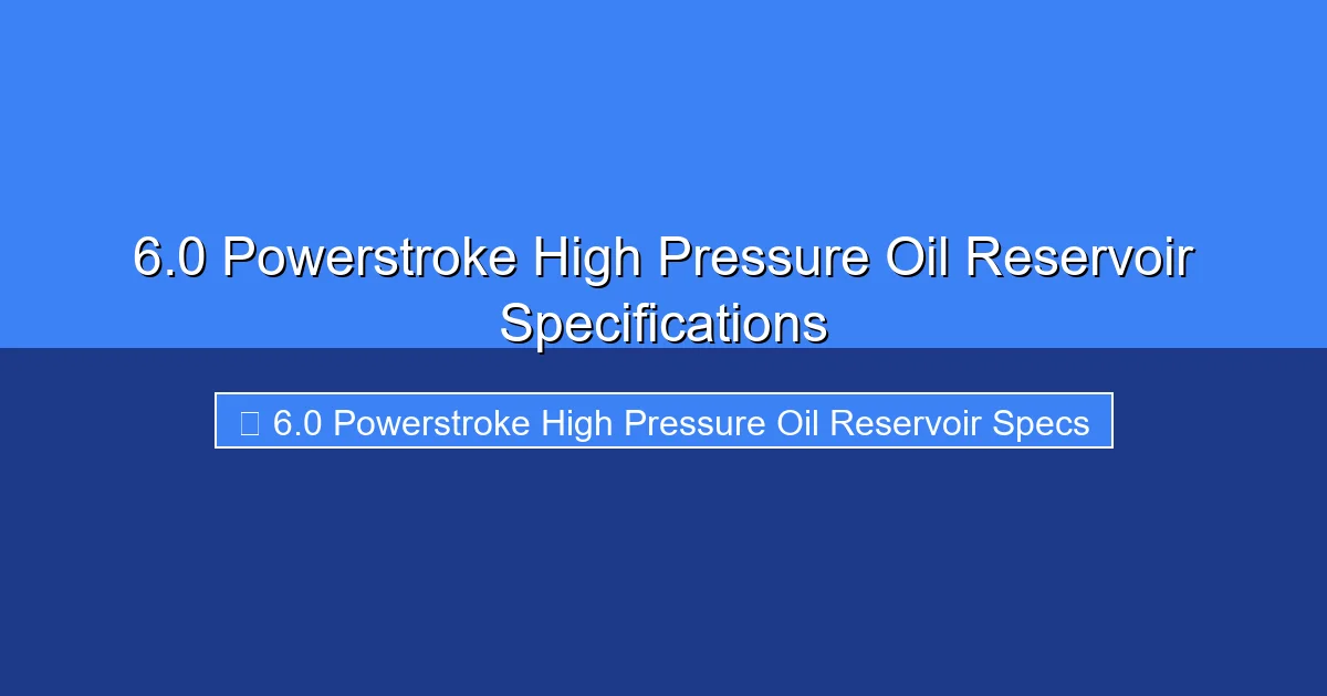 Featured image for 6.0 Powerstroke High Pressure Oil Reservoir Specifications