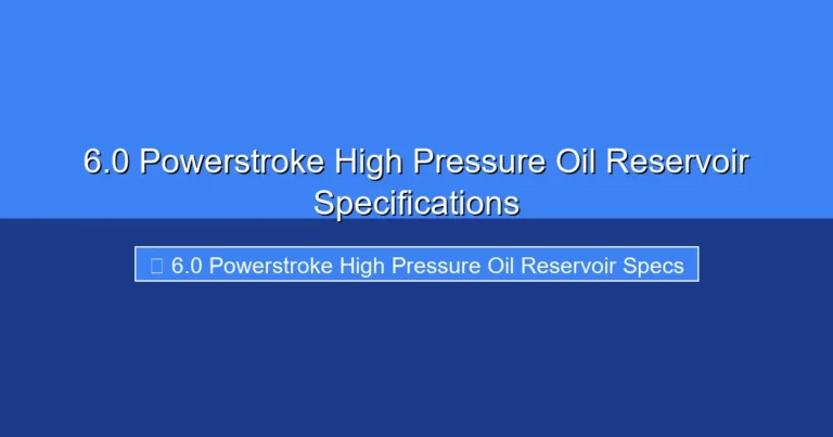 Featured image for 6.0 Powerstroke High Pressure Oil Reservoir Specifications
