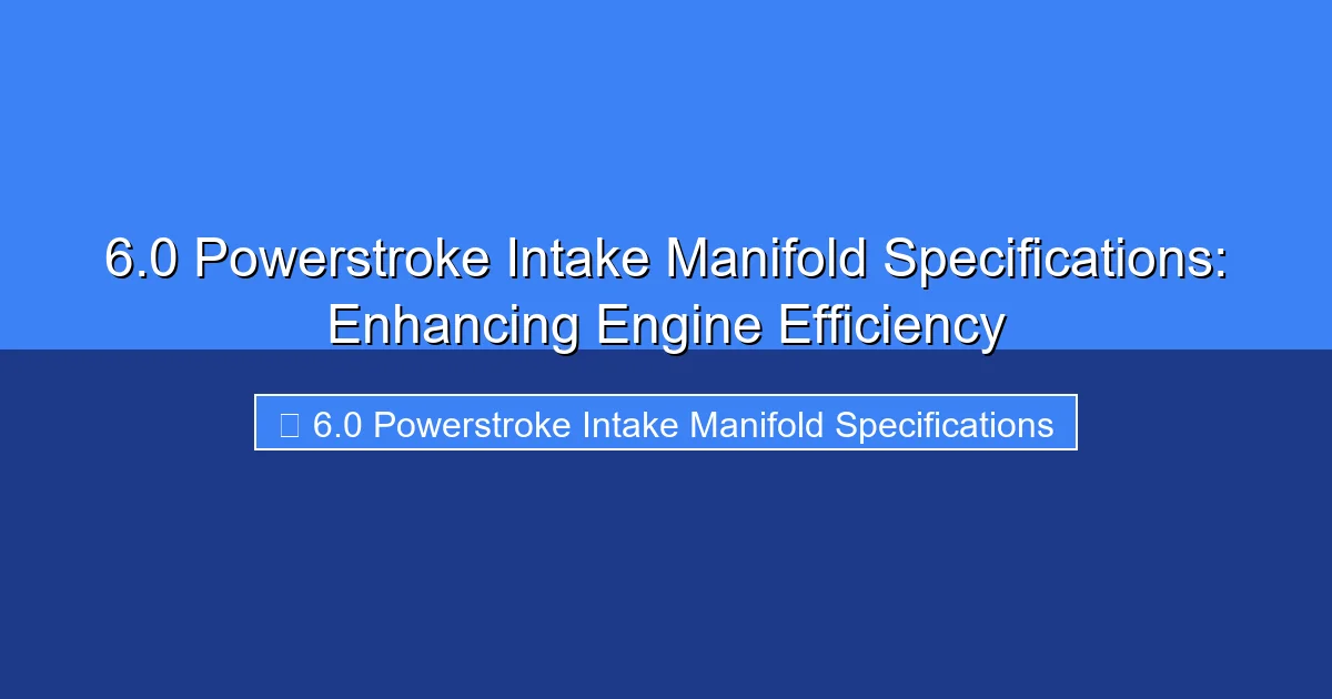 Featured image for 6.0 Powerstroke Intake Manifold Specifications: Enhancing Engine Efficiency