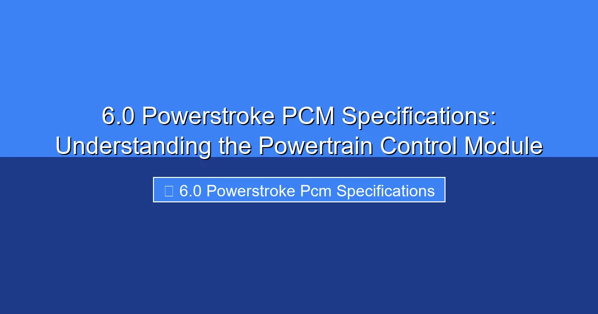 Featured image for 6.0 Powerstroke PCM Specifications: Understanding the Powertrain Control Module