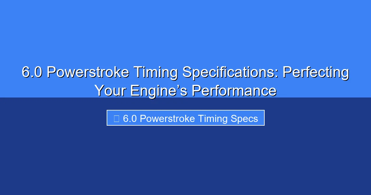 Featured image for 6.0 Powerstroke Timing Specifications: Perfecting Your Engine’s Performance