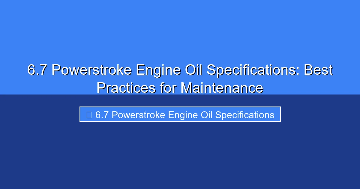 Featured image for 6.7 Powerstroke Engine Oil Specifications: Best Practices for Maintenance