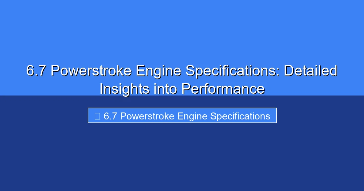Featured image for 6.7 Powerstroke Engine Specifications: Detailed Insights into Performance