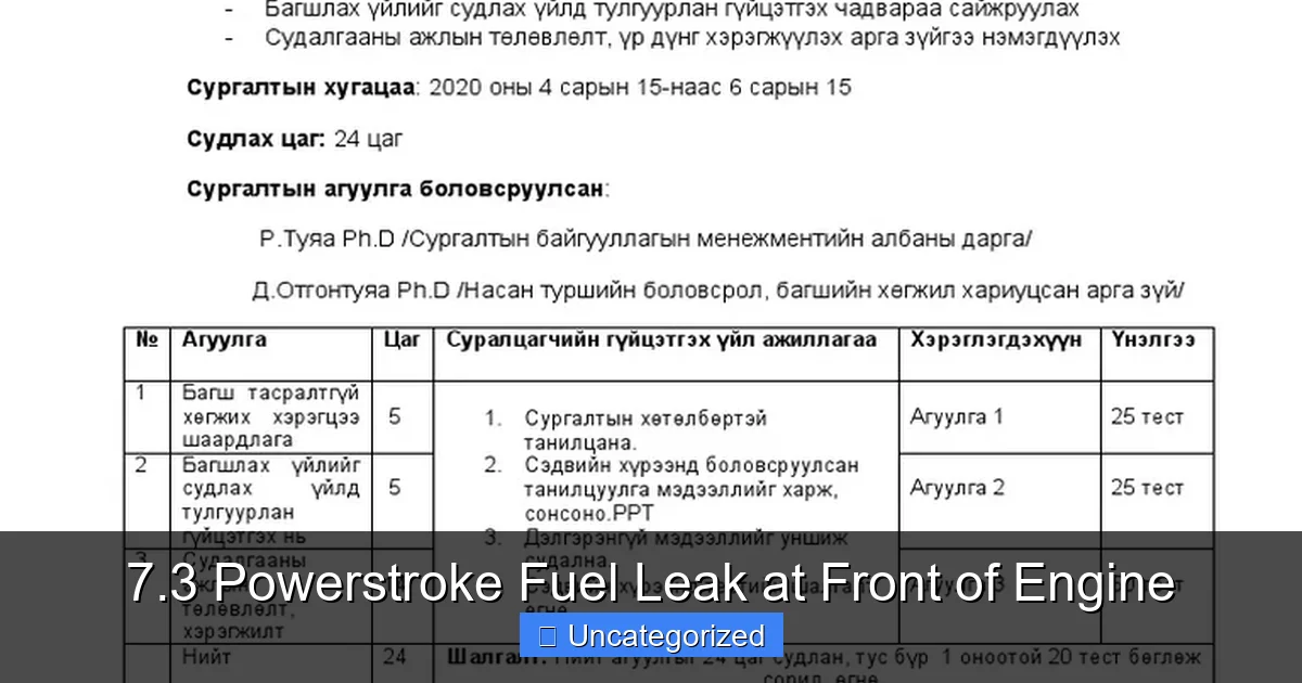Featured image for 7.3 Powerstroke Fuel Leak at Front of Engine