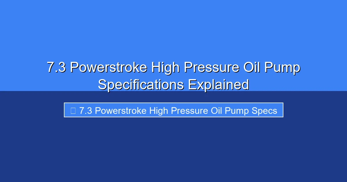 Featured image for 7.3 Powerstroke High Pressure Oil Pump Specifications Explained