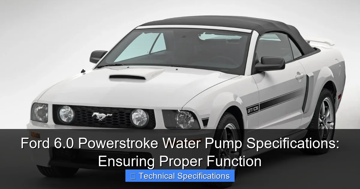 Ford 6.0 Powerstroke Water Pump Specifications: Ensuring Proper Function - content2 visual guide