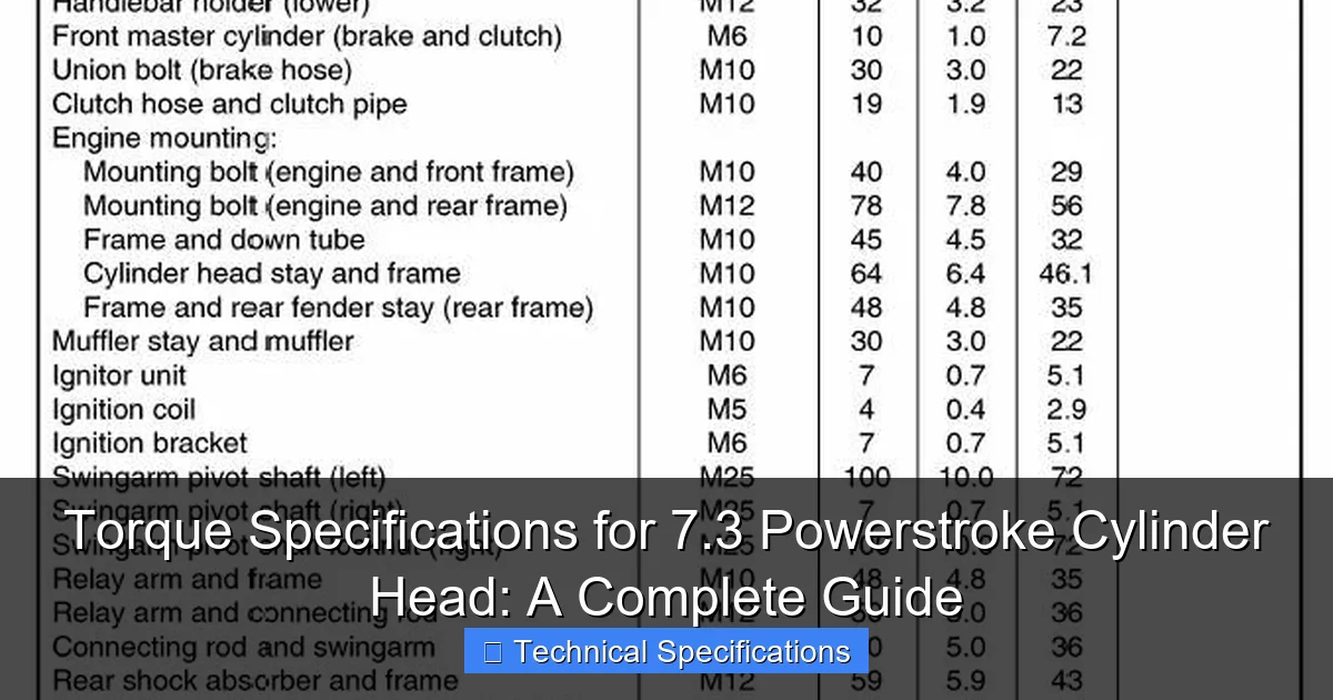 Torque Specifications for 7.3 Powerstroke Cylinder Head: A Complete Guide - content2 visual guide
