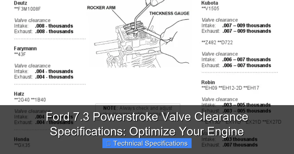 Ford 7.3 Powerstroke Valve Clearance Specifications: Optimize Your Engine - content1 visual guide