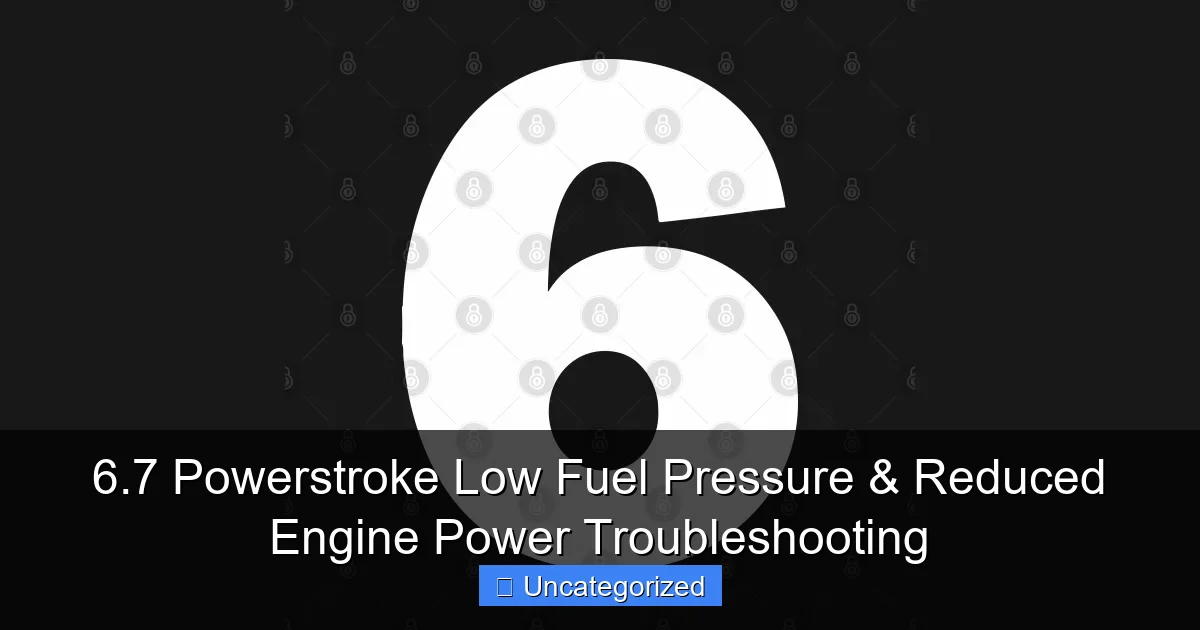 6.7 Powerstroke Low Fuel Pressure & Reduced Engine Power Troubleshooting - content1 visual guide