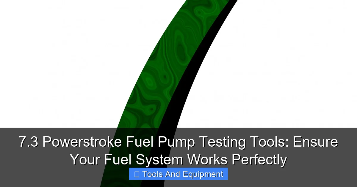 7.3 Powerstroke Fuel Pump Testing Tools: Ensure Your Fuel System Works Perfectly - content1 visual guide