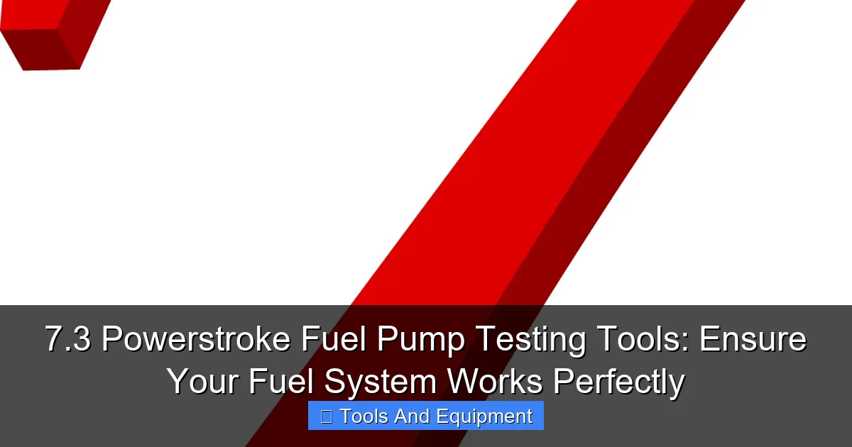 7.3 Powerstroke Fuel Pump Testing Tools: Ensure Your Fuel System Works Perfectly - content2 visual guide