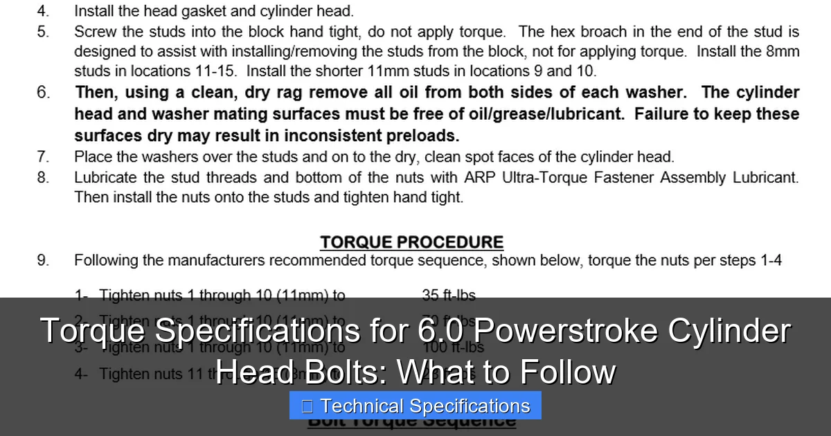 Torque Specifications for 6.0 Powerstroke Cylinder Head Bolts: What to Follow - content2 visual guide