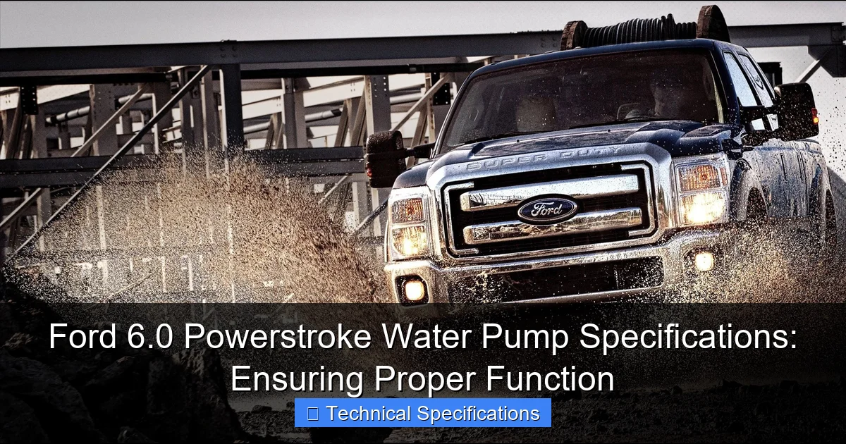 Ford 6.0 Powerstroke Water Pump Specifications: Ensuring Proper Function - content2 visual guide