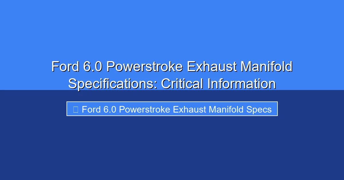 Featured image for Ford 6.0 Powerstroke Exhaust Manifold Specifications: Critical Information