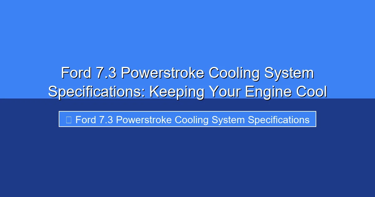 Featured image for Ford 7.3 Powerstroke Cooling System Specifications: Keeping Your Engine Cool