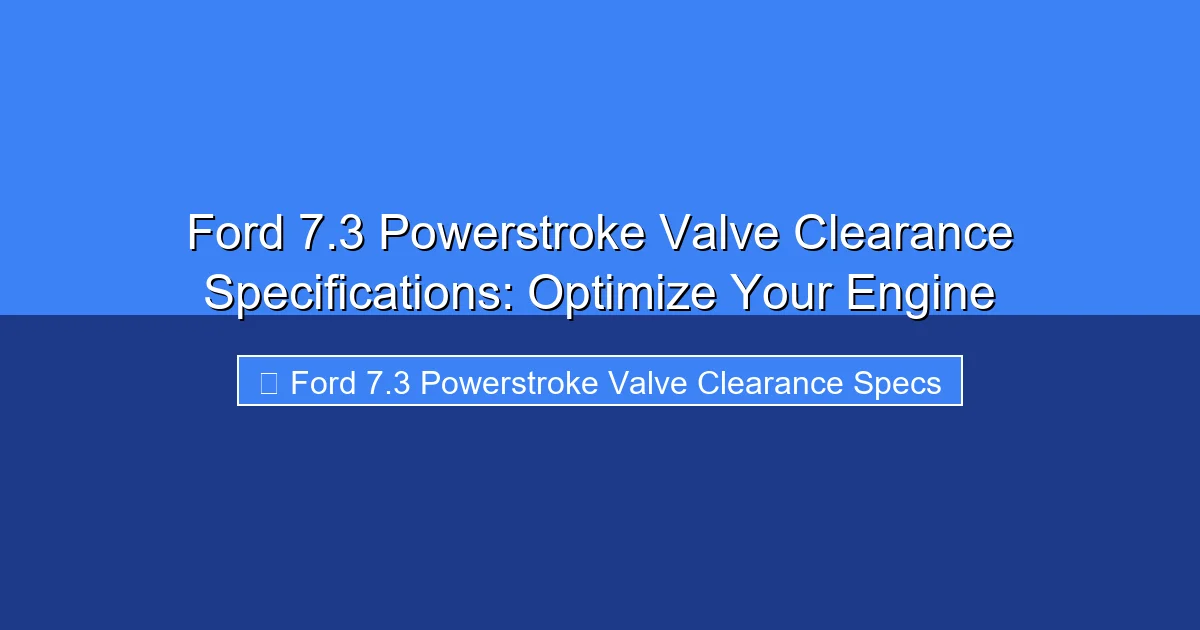 Featured image for Ford 7.3 Powerstroke Valve Clearance Specifications: Optimize Your Engine