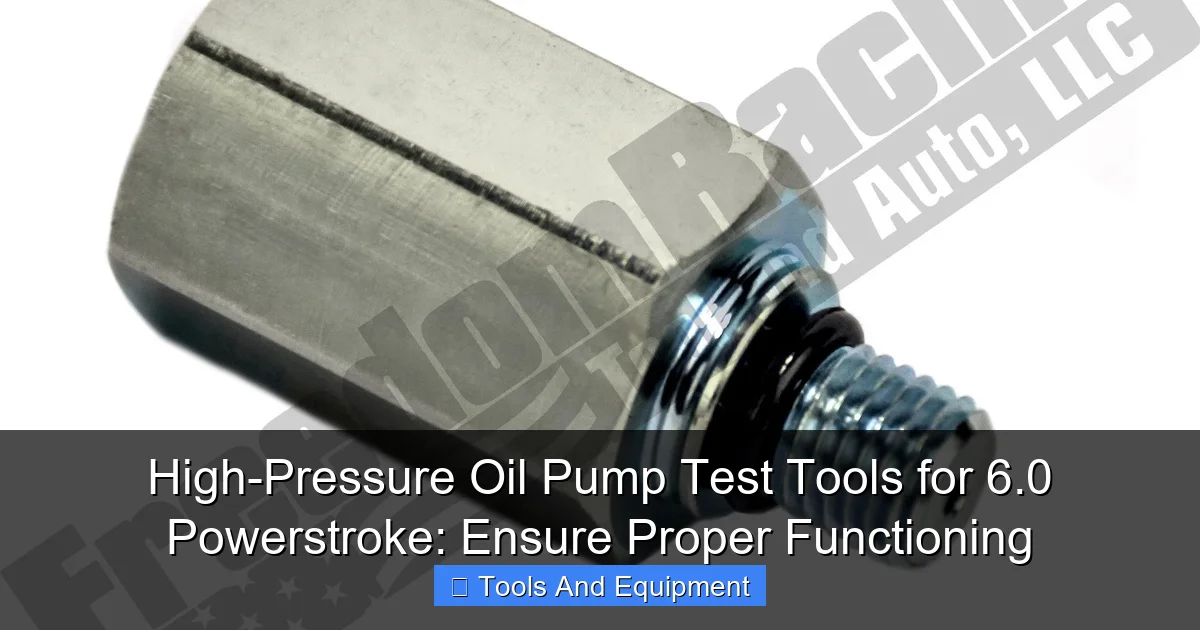 Featured image for High-Pressure Oil Pump Test Tools for 6.0 Powerstroke: Ensure Proper Functioning