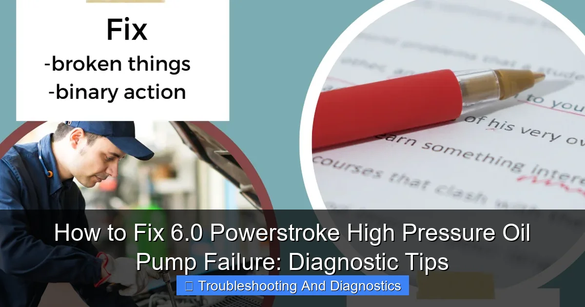 Featured image for How to Fix 6.0 Powerstroke High Pressure Oil Pump Failure: Diagnostic Tips