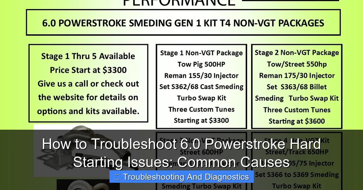 Featured image for How to Troubleshoot 6.0 Powerstroke Hard Starting Issues: Common Causes