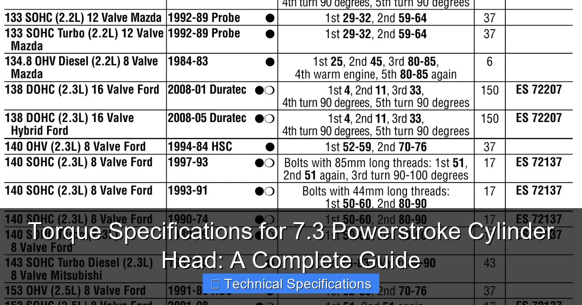 Featured image for Torque Specifications for 7.3 Powerstroke Cylinder Head: A Complete Guide