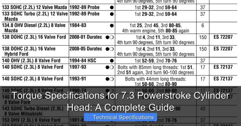Featured image for Torque Specifications for 7.3 Powerstroke Cylinder Head: A Complete Guide